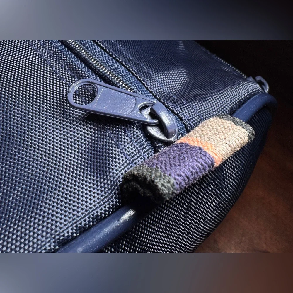 Vintage Jordache Micro Duffel Bag 2-Pocket Navy Blue Nylon 10x7x6”